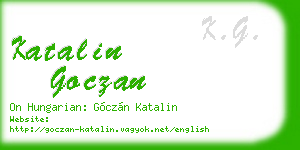 katalin goczan business card