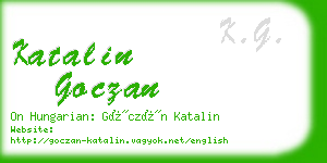 katalin goczan business card